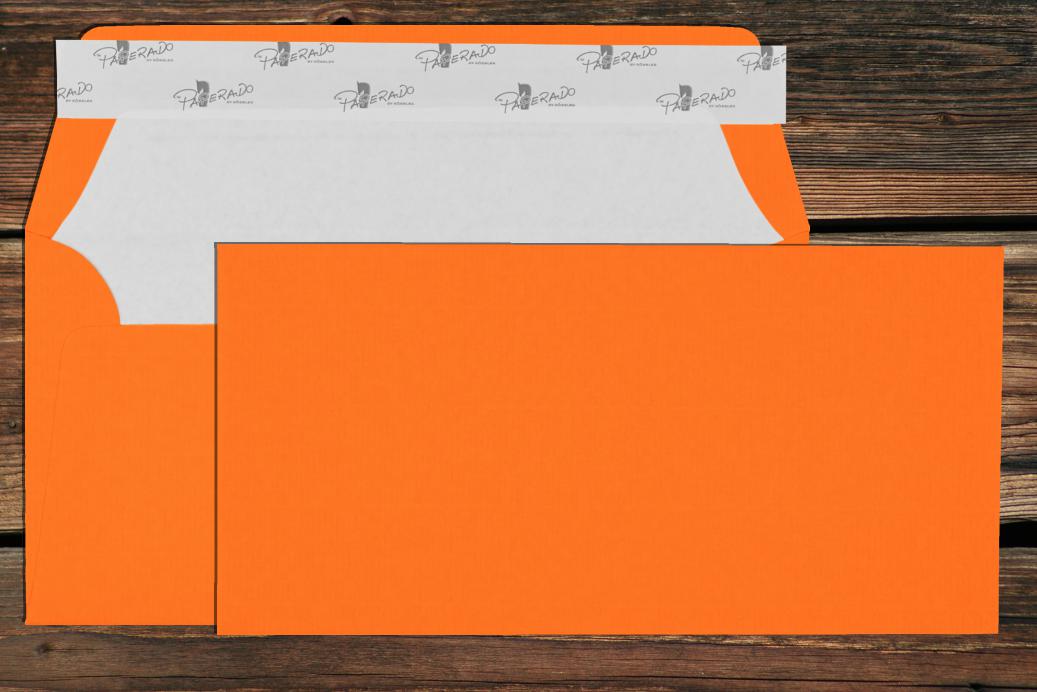 Briefhüllen mit Seidenfutter DL 110x220 mm Haftklebend Orange gerippt 100 g/qm